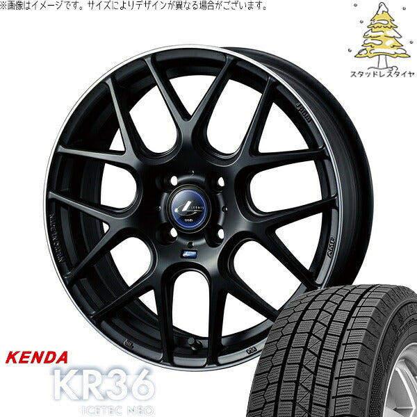 ケンダ アイステックネオ KR36 175/60R16 ＋ レオニス ナヴィア06 マットブラックリムポリッシュ 16インチ 6J +45 4H100P スタッドレス・ホイール4本セット。1枚目。