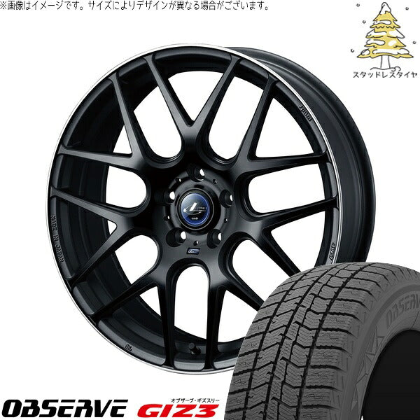 トーヨータイヤ オブザーブ GIZ3 225/50R18 ＋ レオニス ナヴィア06 マットブラックリムポリッシュ 18インチ 7J +53 5H114.3P スタッドレス・ホイール4本セット。1枚目。