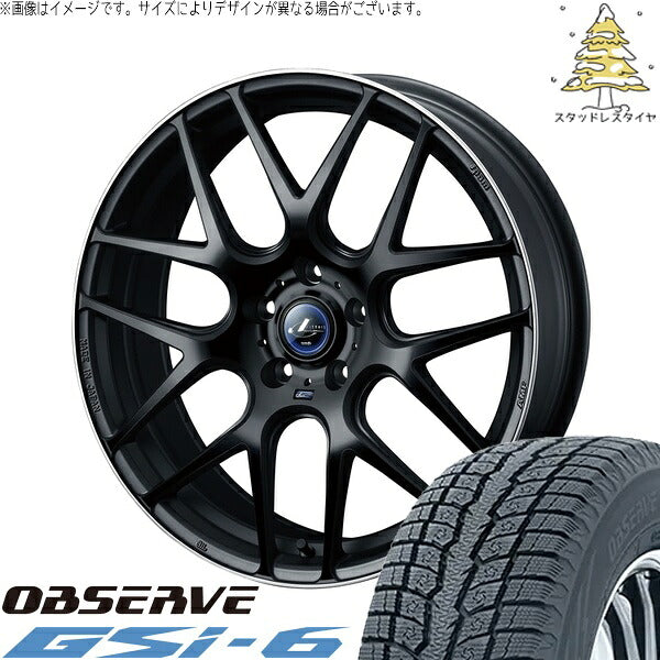 トーヨータイヤ オブザーブ Gsi-6 225/55R18 ＋ レオニス ナヴィア06 マットブラックリムポリッシュ 18インチ 7J +47 5H100P スタッドレス・ホイール4本セット。1枚目。