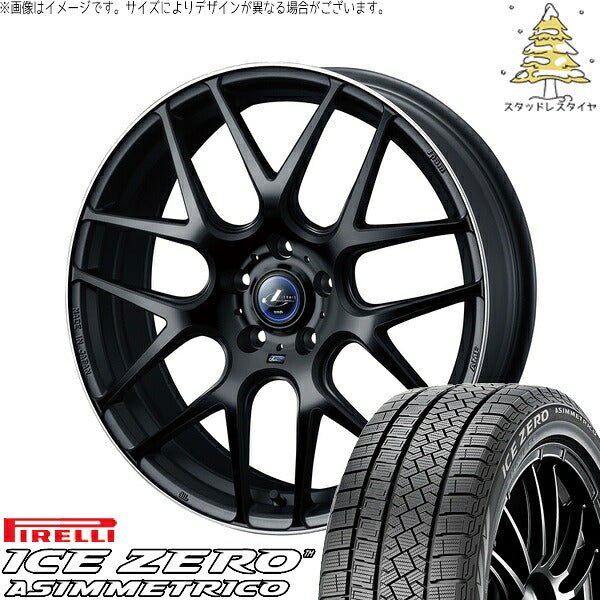 ピレリ アイスゼロアシンメトリコ 245/45R19 ＋ レオニス ナヴィア06 マットブラックリムポリッシュ 19インチ 8J +35 5H114.3P スタッドレス・ホイール4本セット。1枚目。