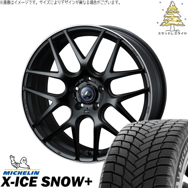 ミシュラン エックスアイス スノー+ 225/45R18 ＋ レオニス ナヴィア06 マットブラックリムポリッシュ 18インチ 7J +47 5H114.3P スタッドレス・ホイール4本セット。1枚目。