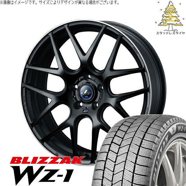 ブリヂストン ブリザック WZ-1 235/50R18 ＋ レオニス ナヴィア06 マットブラックリムポリッシュ 18インチ 8J +42 5H114.3P スタッドレス・ホイール4本セット。1枚目。