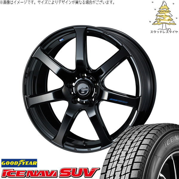 グッドイヤー アイスナビ SUV 225/65R17 ＋ レオニス ナヴィア07 プレミアムブラック 17インチ 7J +42 5H114.3P スタッドレス・ホイール4本セット。1枚目。