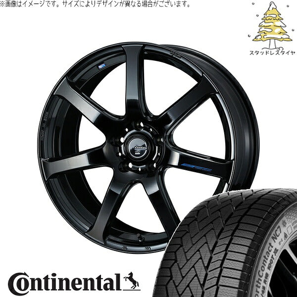 コンチネンタル ノースコンタクト NC7 225/55R18 ＋ レオニス ナヴィア07 プレミアムブラック 18インチ 7J +47 5H114.3P スタッドレス・ホイール4本セット。1枚目。