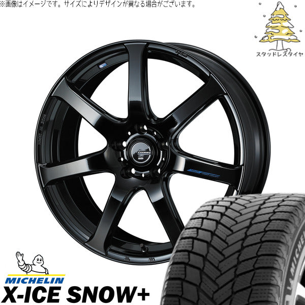 ミシュラン エックスアイス スノー+ 245/40R19 ＋ レオニス ナヴィア07 プレミアムブラック 19インチ 8J +35 5H114.3P スタッドレス・ホイール4本セット。1枚目。