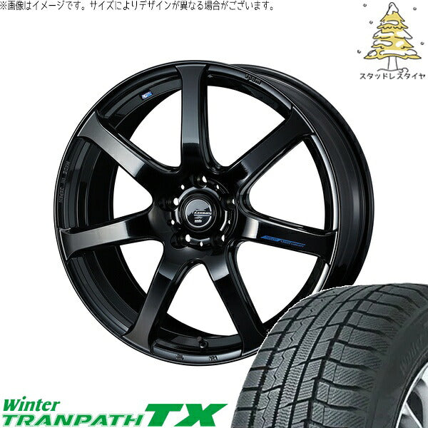トーヨータイヤ ウィンタートランパス TX 235/55R18 ＋ レオニス ナヴィア07 プレミアムブラック 18インチ 8J +42 5H114.3P スタッドレス・ホイール4本セット。1枚目。