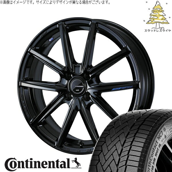 コンチネンタル ノースコンタクト NC7 175/65R15 ＋ レオニス ナヴィア08 プレミアムブラック 15インチ 5.5J +42 4H100P スタッドレス・ホイール4本セット。1枚目。