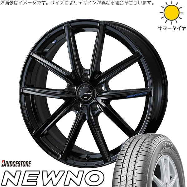 ブリヂストン ニューノ 195/50R16 ＋ レオニス ナヴィア08 プレミアムブラック 16インチ 6J +42 4H100P サマー・ホイール4本セット。1枚目。