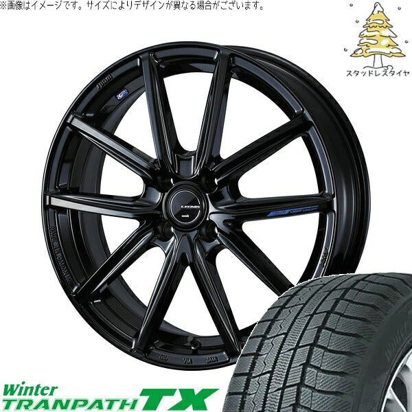 トーヨータイヤ ウィンタートランパス TX 165/65R14 ＋ レオニス ナヴィア08 プレミアムブラック 14インチ 4.5J +45 4H100P スタッドレス・ホイール4本セット。1枚目。