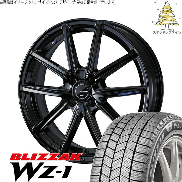 ブリヂストン ブリザック WZ-1 165/60R15 ＋ レオニス ナヴィア08 プレミアムブラック 15インチ 4.5J +45 4H100P スタッドレス・ホイール4本セット。1枚目。
