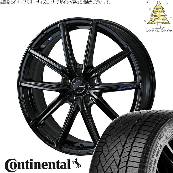 コンチネンタル ノースコンタクト NC7 195/65R15 ＋ レオニス ナヴィア08 プレミアムブラック 15インチ 6J +50 5H114.3P スタッドレス・ホイール4本セット。1枚目。
