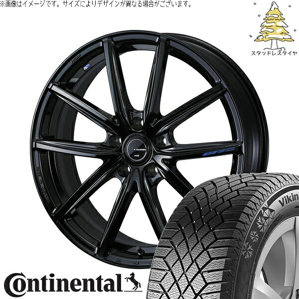 コンチネンタル バイキングコンタクト7 235/60R18 ＋ レオニス ナヴィア08 プレミアムブラック 18インチ 7.5J +36 5H114.3P スタッドレス・ホイール4本セット。1枚目。