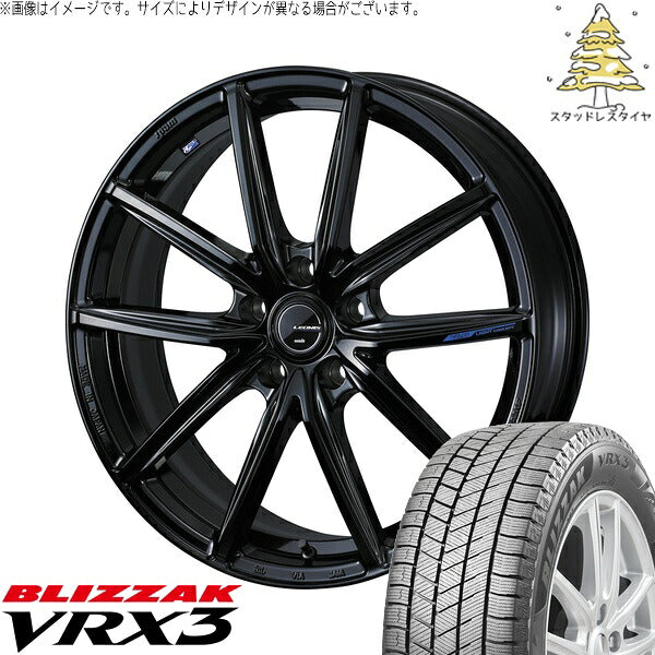 ブリヂストン ブリザック VRX3 215/40R18 ＋ レオニス ナヴィア08 プレミアムブラック 18インチ 8J +42 5H114.3P スタッドレス・ホイール4本セット。1枚目。