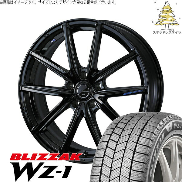 ブリヂストン ブリザック WZ-1 215/45R17 ＋ レオニス ナヴィア08 プレミアムブラック 17インチ 7J +47 5H114.3P スタッドレス・ホイール4本セット。1枚目。