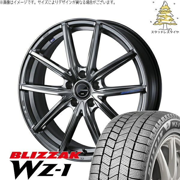 ブリヂストン ブリザック WZ-1 215/45R17 ＋ レオニス ナヴィア08 プラチナシルバーブラック 17インチ 7J +42 5H114.3P スタッドレス・ホイール4本セット。1枚目。