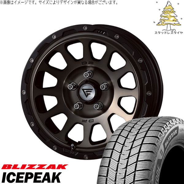 ブリヂストン ブリザック ICEPEAK 265/70R17 ＋ オーバル マットスモークポリッシュ 17インチ 8J +40 5H127P スタッドレス・ホイール4本セット。1枚目。