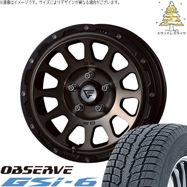 トーヨータイヤ オブザーブ Gsi-6 175/80R16 ＋ オーバル マットスモークポリッシュ 16インチ 5.5J +20 5H139.7P スタッドレス・ホイール4本セット。1枚目。