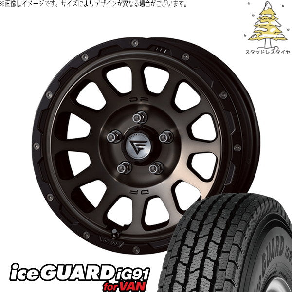 ヨコハマタイヤ アイスガード91 IG91 185/85R16 ＋ オーバル マットスモークポリッシュ 16インチ 5.5J +20 5H139.7P スタッドレス・ホイール4本セット。1枚目。