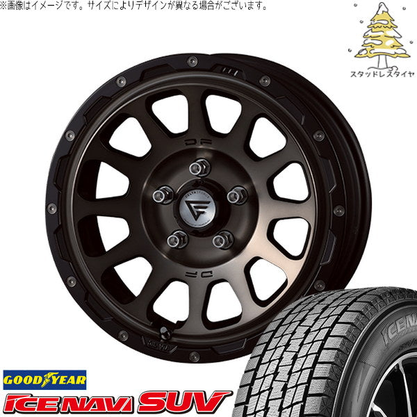 グッドイヤー アイスナビ SUV 225/70R16 ＋ オーバル マットスモークポリッシュ 16インチ 6J -5 5H139.7P スタッドレス・ホイール4本セット。1枚目。