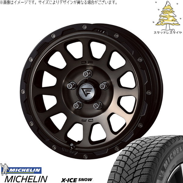 ミシュラン エックスアイス スノー 215/70R16 ＋ オーバル マットスモークポリッシュ 16インチ 6J -5 5H139.7P スタッドレス・ホイール4本セット。1枚目。