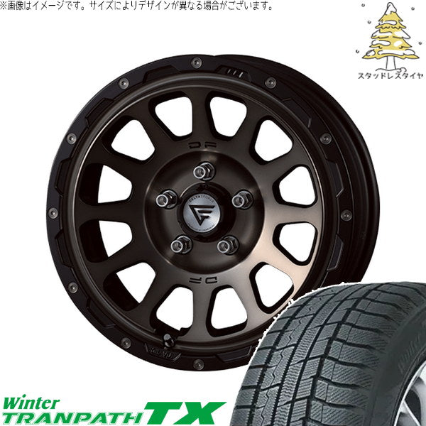 トーヨータイヤ ウィンタートランパス TX 215/70R16 ＋ オーバル マットスモークポリッシュ 16インチ 6J -5 5H139.7P スタッドレス・ホイール4本セット。1枚目。