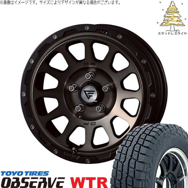 トーヨータイヤ オブザーブ W/T-R 185/85R16 ＋ オーバル マットスモークポリッシュ 16インチ 5.5J +20 5H139.7P スタッドレス・ホイール4本セット。1枚目。