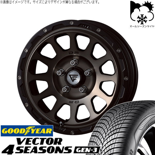グッドイヤー ベクター4シーズンズ GEN-3 215/65R16 ＋ オーバル マットスモークポリッシュ 16インチ 7J +42 5H114.3P オールシーズン・ホイール4本セット。1枚目。