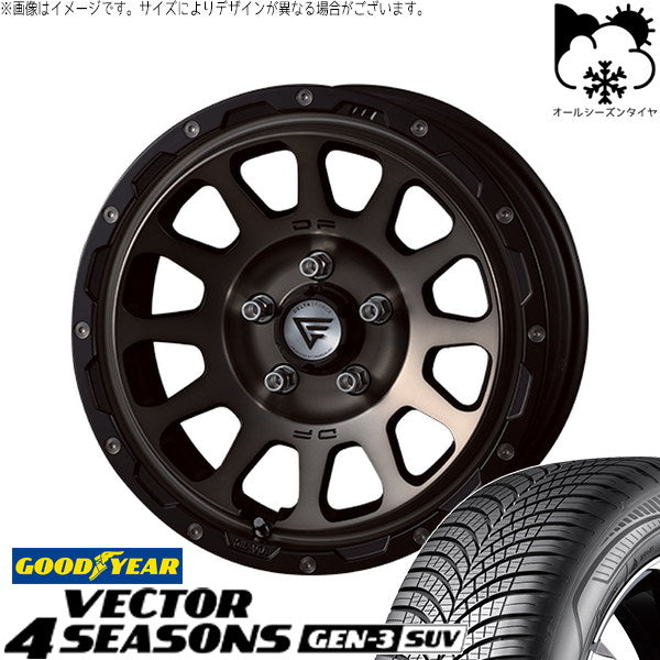 グッドイヤー ベクター4シーズンズ GEN-3 SUV 225/60R17 ＋ オーバル マットスモークポリッシュ 17インチ 8J +35 5H114.3P オールシーズン・ホイール4本セット。1枚目。