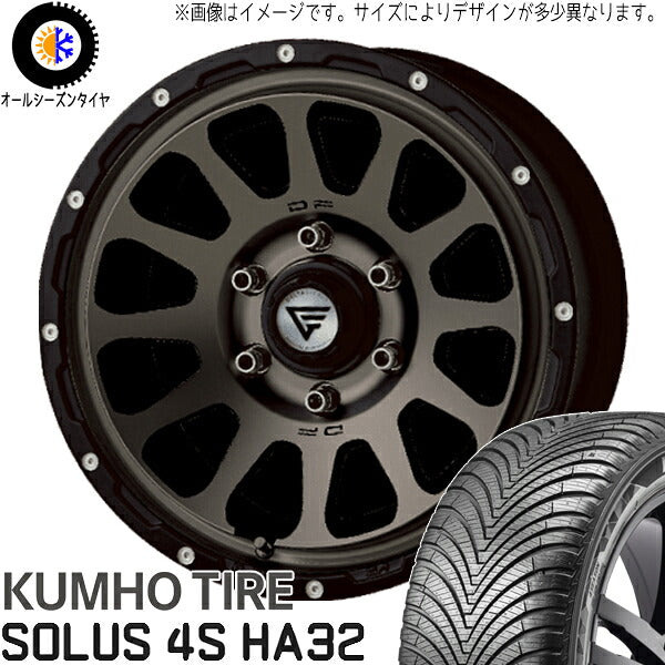 クムホ SOLUS 4S HA32 SUV 215/60R17 ＋ オーバル マットスモークポリッシュ 17インチ 8J +35 5H114.3P オールシーズン・ホイール4本セット。1枚目。