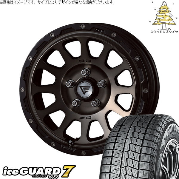 ヨコハマタイヤ アイスガードセブン IG70 215/60R16 ＋ オーバル マットスモークポリッシュ 16インチ 7J +42 5H114.3P スタッドレス・ホイール4本セット。1枚目。