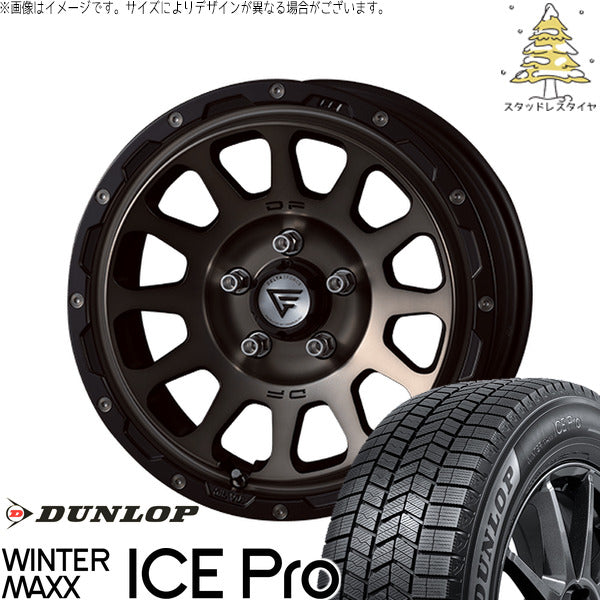 ダンロップ ウィンターマックス ICE Pro 215/60R16 ＋ オーバル マットスモークポリッシュ 16インチ 7J +42 5H114.3P スタッドレス・ホイール4本セット。1枚目。