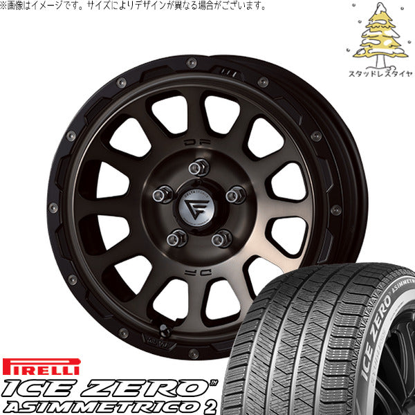 ピレリ アイスゼロアシンメトリコ2 215/60R16 ＋ オーバル マットスモークポリッシュ 16インチ 7J +42 5H114.3P スタッドレス・ホイール4本セット。1枚目。
