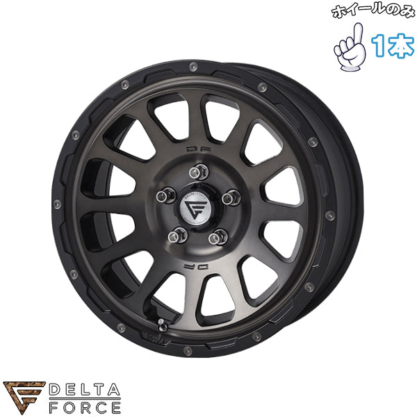 16インチ アルミホイール 5穴114.3 | デルタフォース オーバル マットスモークポリッシュ 7J 1本のみ 正規品