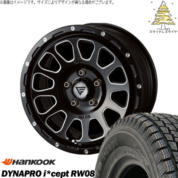 ハンコック ダイナプロ アイセプト RW08 175/80R16 ＋ オーバル ブラックマシニング 16インチ 5.5J +20 5H139.7P スタッドレス・ホイール4本セット。1枚目。