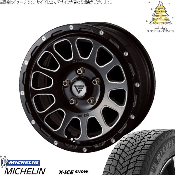 ミシュラン エックスアイス スノー 215/70R16 ＋ オーバル ブラックマシニング 16インチ 5.5J +20 5H139.7P スタッドレス・ホイール4本セット。1枚目。