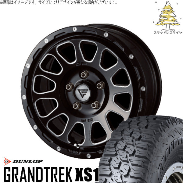 ダンロップ グラントレック XS1 215/70R16 ＋ オーバル ブラックマシニング 16インチ 5.5J +20 5H139.7P スタッドレス・ホイール4本セット。1枚目。