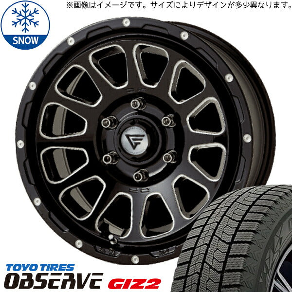 トーヨータイヤ OBSERVE 205/65R16 ＋ オーバル ブラックマシニング 16インチ 7J +35 5H114.3P スタッドレス・ホイール4本セット。1枚目。