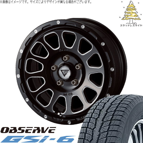 トーヨータイヤ オブザーブ Gsi-6 215/70R16 ＋ オーバル ブラックマシニング 16インチ 7J +35 5H114.3P スタッドレス・ホイール4本セット。1枚目。