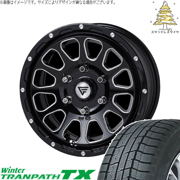 トーヨータイヤ ウィンタートランパス TX 215/65R16 ＋ オーバル ブラックマシニング 16インチ 7J +38 6H139.7P スタッドレス・ホイール4本セット。1枚目。
