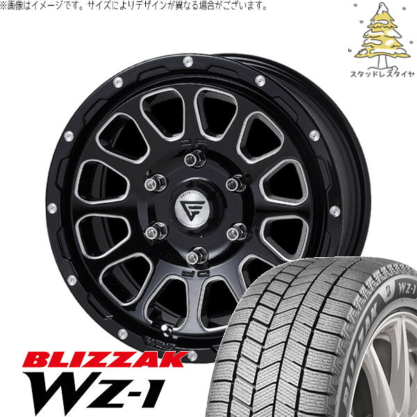 ブリヂストン ブリザック WZ-1 265/65R17 ＋ オーバル ブラックマシニング 17インチ 8J +20 6H139.7P スタッドレス・ホイール4本セット。1枚目。