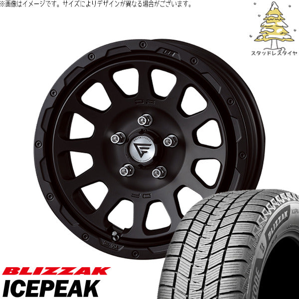 ブリヂストン ブリザック ICEPEAK 215/70R16 ＋ オーバル マットブラック 16インチ 6J -5 5H139.7P スタッドレス・ホイール4本セット。1枚目。
