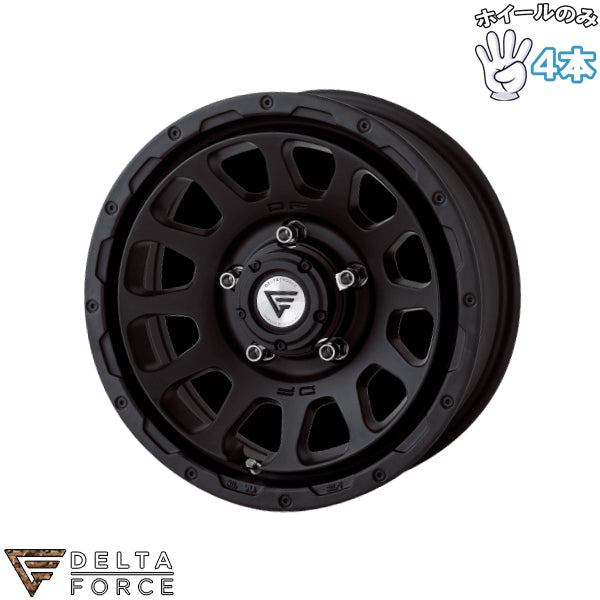 16インチ アルミホイール 5穴139.7 | デルタフォース オーバル マットブラック 6J 4本セット 正規品