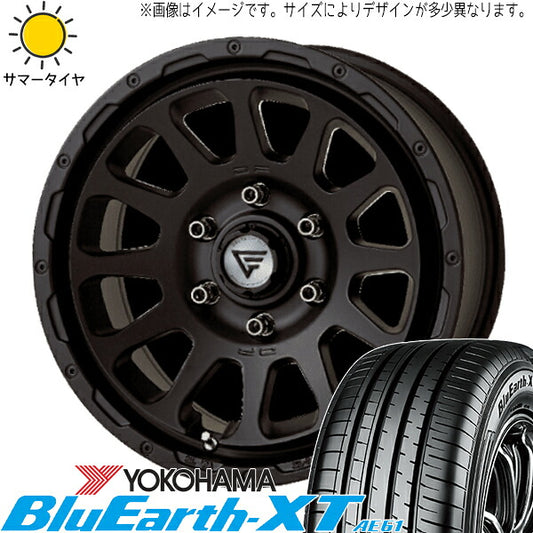 ヨコハマタイヤ ブルーアースXT AE61 225/60R17 ＋ オーバル マットブラック 17インチ 8J +35 5H114.3P サマー・ホイール4本セット。1枚目。