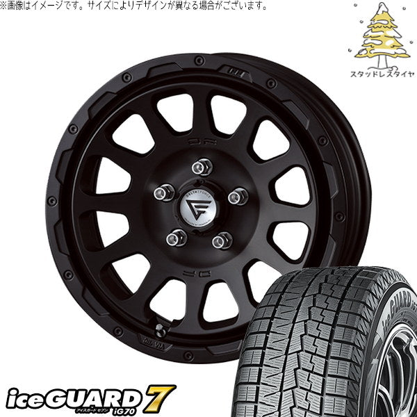 ヨコハマタイヤ アイスガードセブン IG70 215/65R16 ＋ オーバル マットブラック 16インチ 7J +35 5H114.3P スタッドレス・ホイール4本セット。1枚目。
