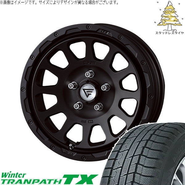 トーヨータイヤ ウィンタートランパス TX 215/70R16 ＋ オーバル マットブラック 16インチ 7J +42 5H114.3P スタッドレス・ホイール4本セット。1枚目。