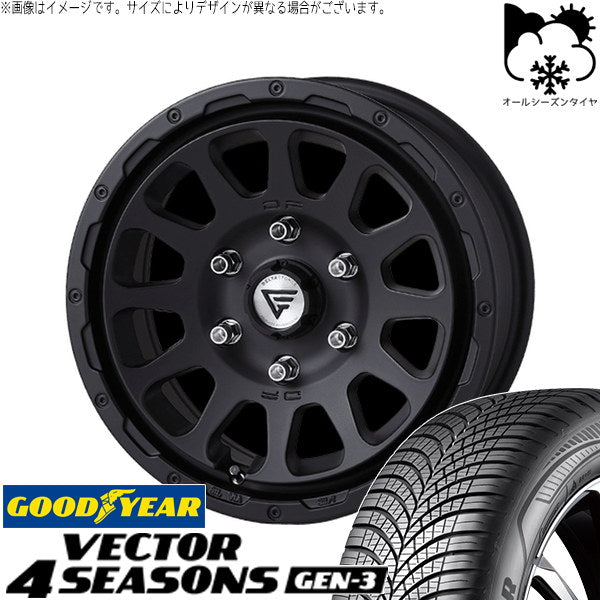 グッドイヤー ベクター4シーズンズ GEN-3 215/65R16 ＋ オーバル マットブラック 16インチ 7J +38 6H139.7P オールシーズン・ホイール4本セット。1枚目。