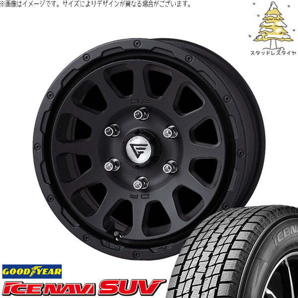 グッドイヤー アイスナビ SUV 265/70R17 ＋ オーバル マットブラック 17インチ 8J +20 6H139.7P スタッドレス・ホイール4本セット。1枚目。