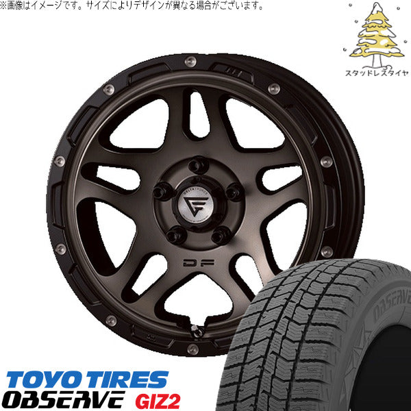 トーヨータイヤ OBSERVE 195/65R16 ＋ オーバーランダー マットスモークポリッシュ 16インチ 7J +35 5H114.3P スタッドレス・ホイール4本セット。1枚目。