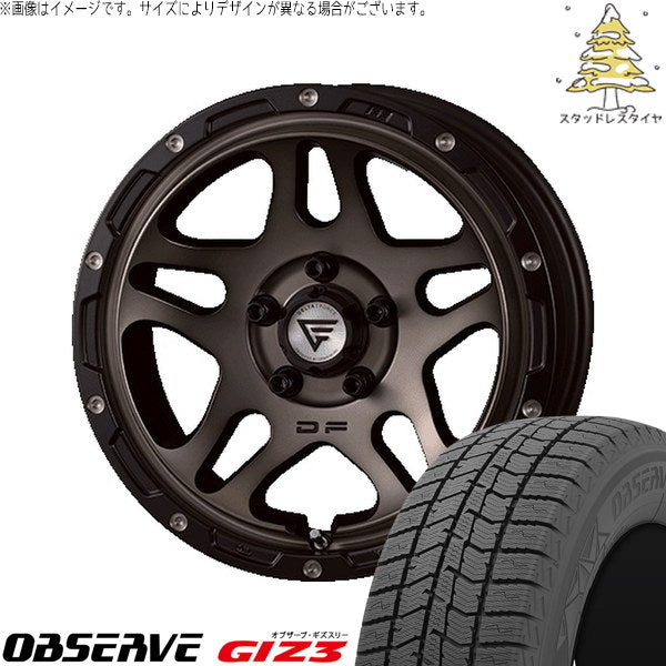 トーヨータイヤ オブザーブ GIZ3 215/65R16 ＋ オーバーランダー マットスモークポリッシュ 16インチ 7J +35 5H114.3P スタッドレス・ホイール4本セット。1枚目。