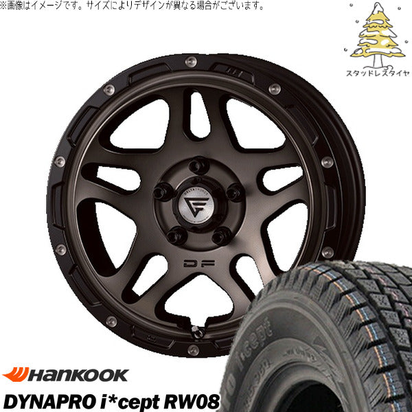 ハンコック ダイナプロ アイセプト RW08 175/80R16 ＋ オーバーランダー マットスモークポリッシュ 16インチ 7J +35 5H114.3P スタッドレス・ホイール4本セット。1枚目。